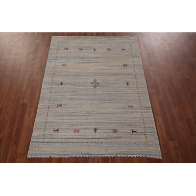 Handmade Striped Gabbeh Oriental Rug 4x6
