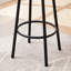 Ensemble bar et chaises marron rustique - Structure robuste en fer, plateaux en panneaux de particules, design ergonomique, assise confortable, repose-pieds en boucle, construction
