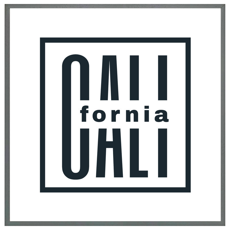 California Picture Frame 1 Piece Single Picture Frame Wall Art, 61cm H x 61cm W x 4cm D, Grey Framed