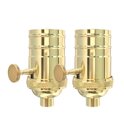 Royal Designs, Inc. On/Off Vintage Turn Knob Lamp Socket For Incandescent LED Bulbs, Oil Rubbed Bronze, Set Of 2