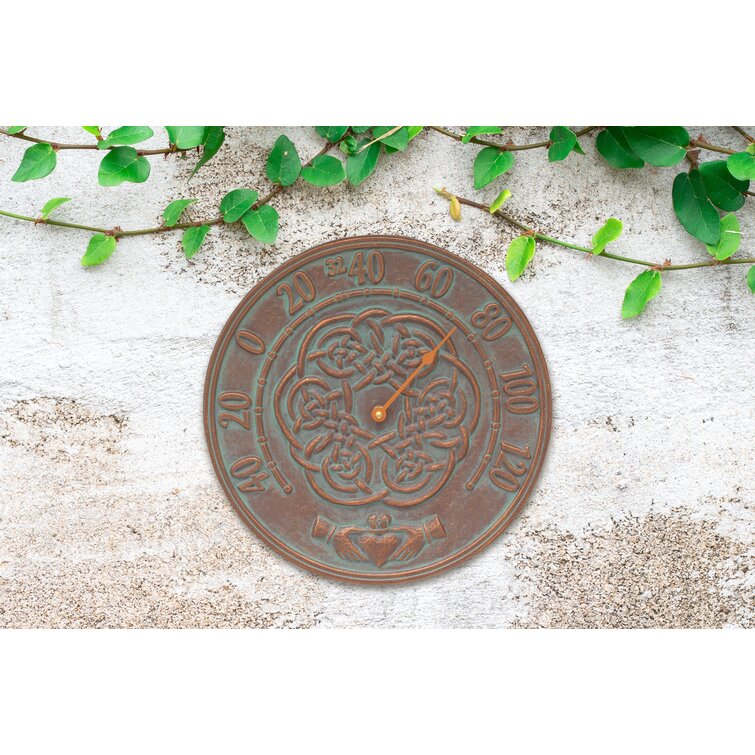 Whitehall Irish Blessings Indoor Outdoor Wall Thermometer - Copper Verdigris