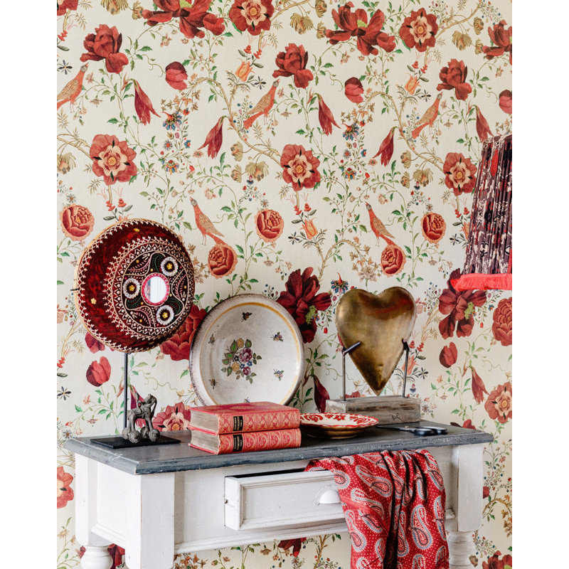 Transylvanian Roots Wallpaper Roll, Green/Red/Black