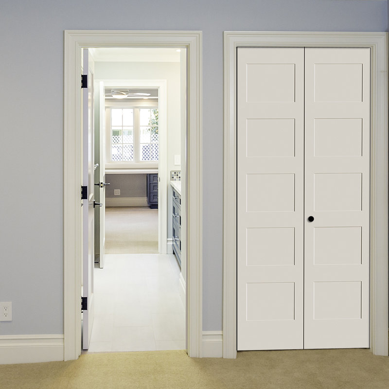 Primed 5 Panel Shaker Bi-Fold Door, 24" x 79"