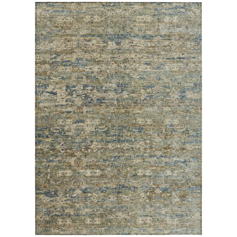 Machine Washable Indoor/Outdoor Chantille ACN2324 Ikat Rug, Rectangle 3' x 5'