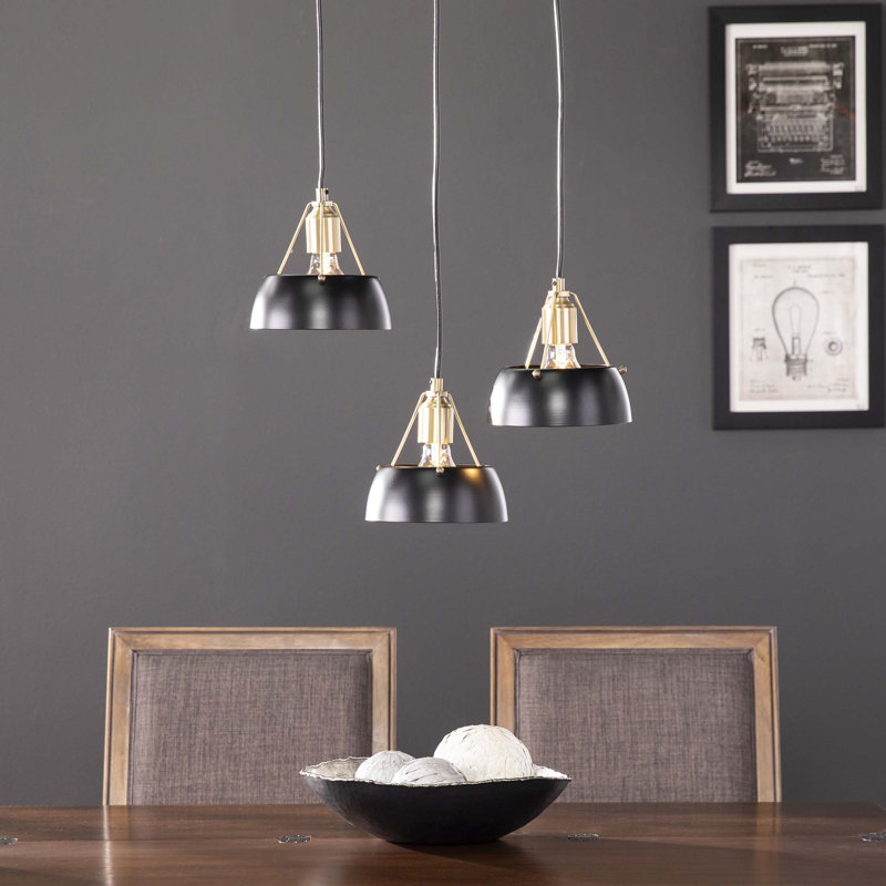 Luminaire suspendu grappe 3 lumières Renmarco, Noir
