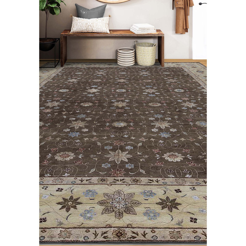 Hand Woven Silk and Wool Oriental Area Rug