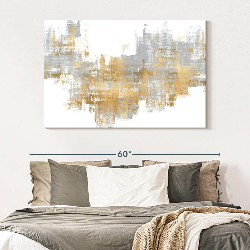 Avery Dynamic Gold On Grey II, 34" H x 51" W