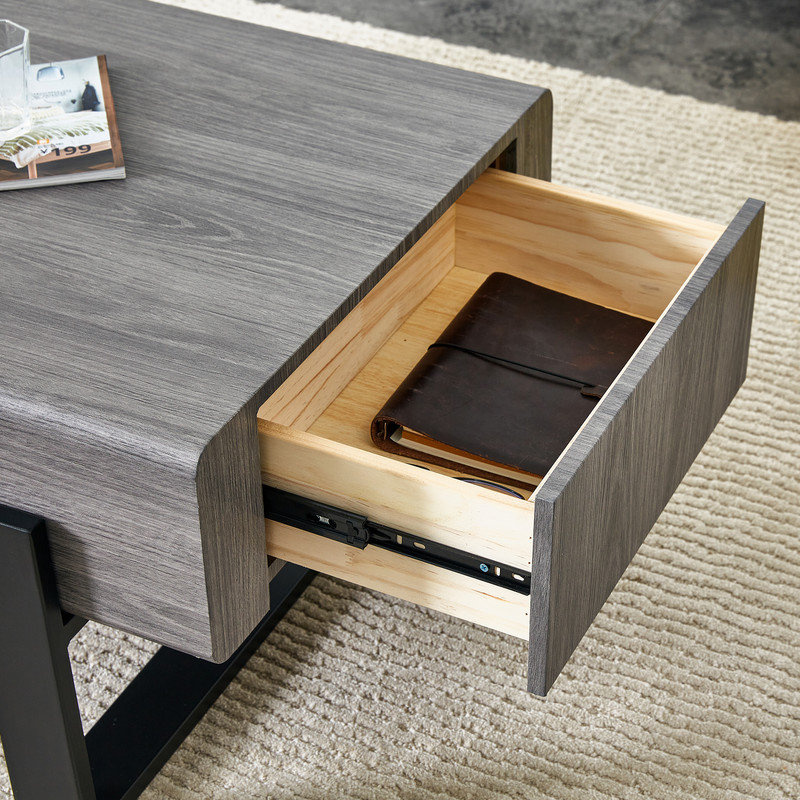 Table basse simple Mageik, Bois gris