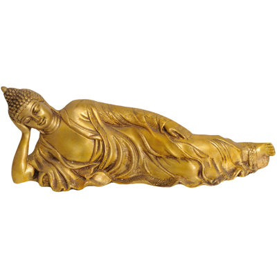 Statue de Bouddha relaxant fait à la main 11 po - Pose de méditation paisible - Zen Mindfulness Home Decor - Sculpture spirituelle artisanale indienne