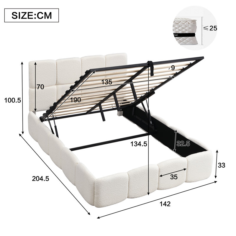 Upholstered Ottoman Storage Bed