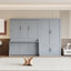 Grand lit escamotable mural avec placard, gris-1870458309