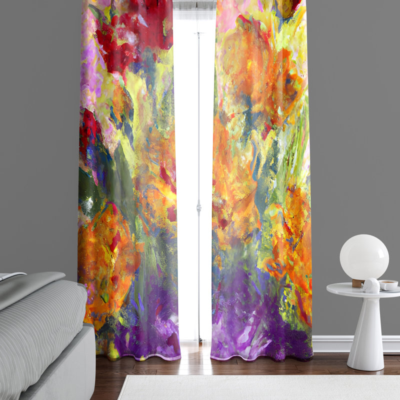 Paire de rideaux semi-transparents en polyester Albain, L 20 po x L 52 po