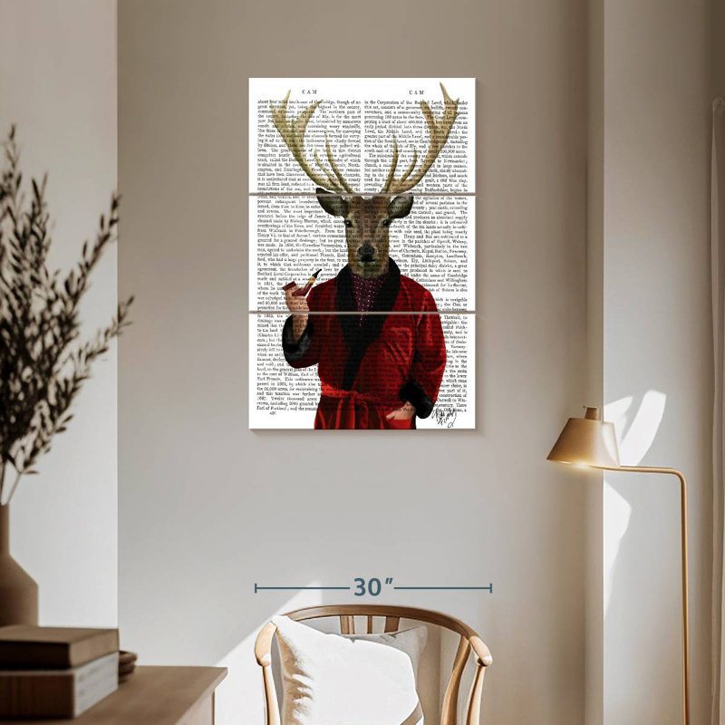 Deer In Smoking Jacket, 57" H x 36" W