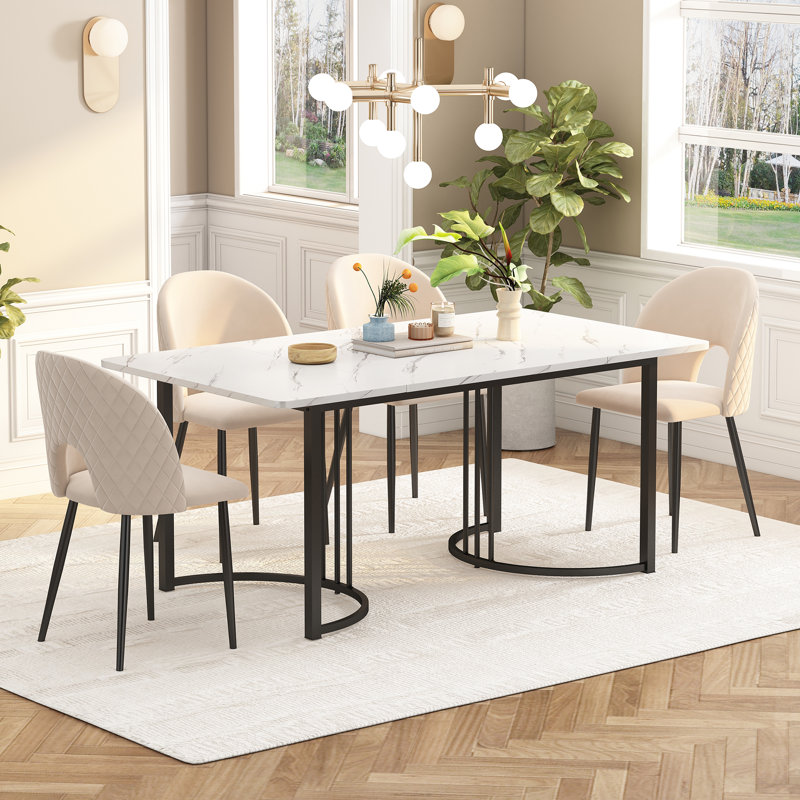Metal Base Dining Table