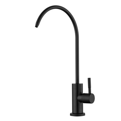Robinet d'eau de cuisine pur noir mat Sumerain, robinet de cuisine en acier inoxydable sans plomb 304