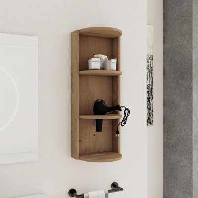 12-Inch Bathroom Wall-Mounted Storage Rack With Spacious Bottom Shelf, Modern Floating Design For Organized Spaces