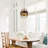 Ollia 1 - Light Brass Gold/Brown Leather Pendant