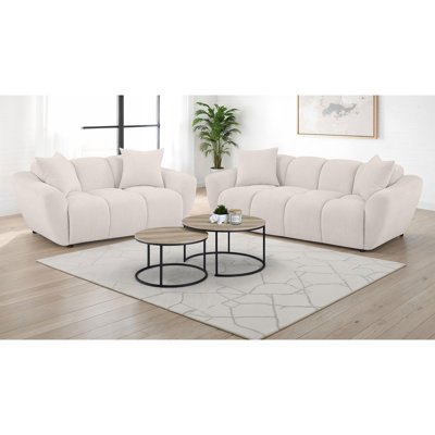 Mid-Century Modern Upholstered Sofa Set for Living Room