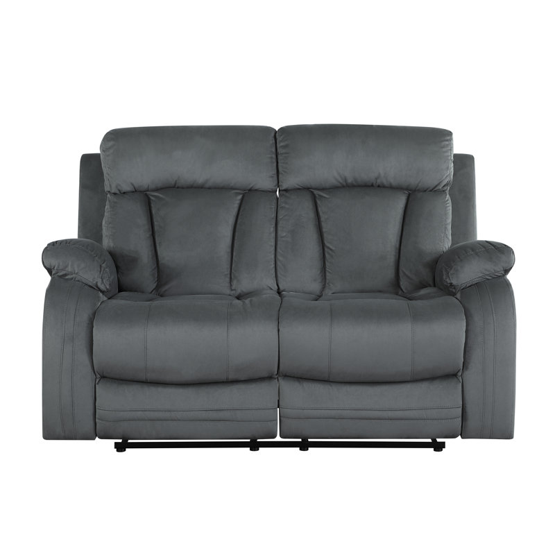 Causeuse inclinable avec accoudoirs coussinés de 63 po Ullery, gris