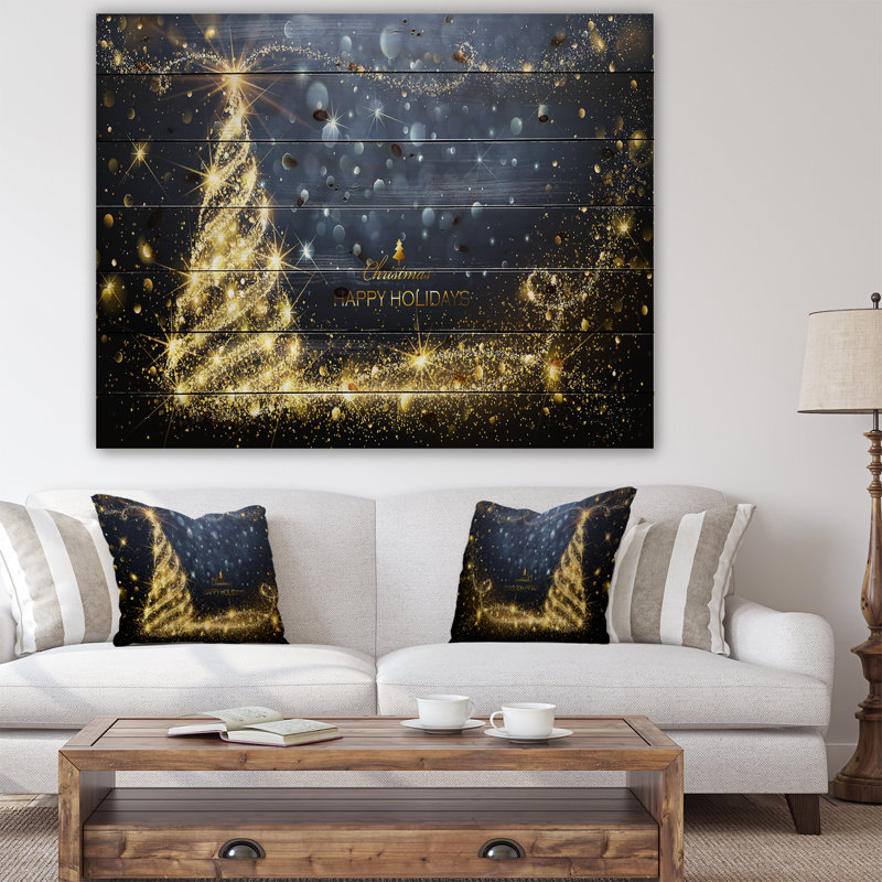«Sparkling Shining Light Christmas Tree», impression, H 30 po x l 40 po x P 1,5 po, Bois