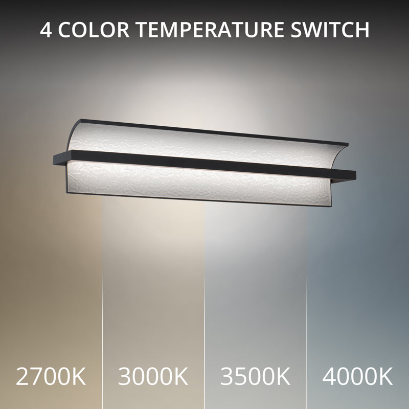 Shard 24" Dimmable LED Bath Vanity & Wall Light With Built In Color Temperature Switch from 2700K/3000K/3500K/4000K, Black