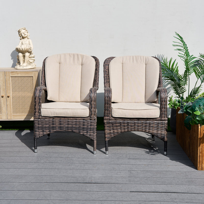 Deux chaises de patio avec coussins