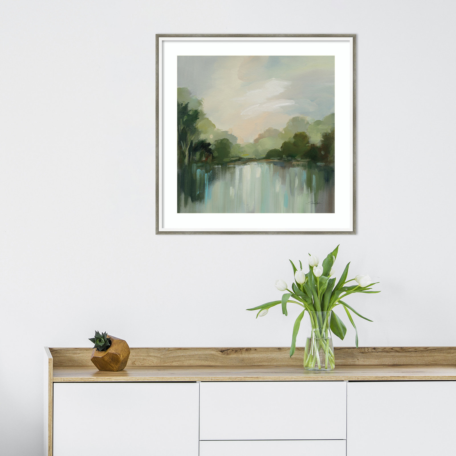 Cool Spring Day Print, 25" H x 25" W, Gray