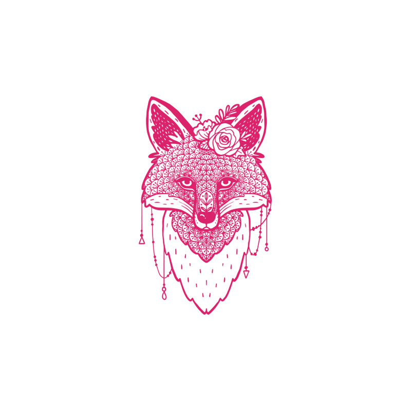 Décalcomanie murale animal fox, Rose vif