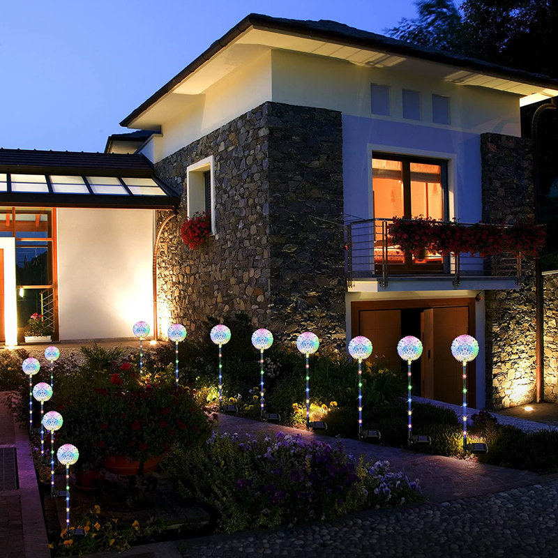 Éclairage solaire de jardin extérieur, 4 lumières solaires de pissenlit de jardin Kooper, lumières de piquet solaire, lumières de sentier solaires lumières extérieures imperméables, lumières solaires décoratives multicolores pour le jardin