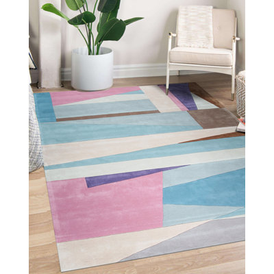 Iris Exquisite Multicolor Hand Tufted Wool Multicolored Contemporary Transitional Area Rug