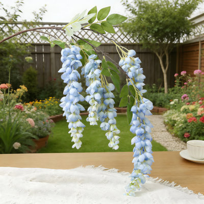 Fleurs de cerisier artificielles vigne de glycine faux fleur de rotin suspendue pour la fête de mariage jardin décoration extérieure, E4