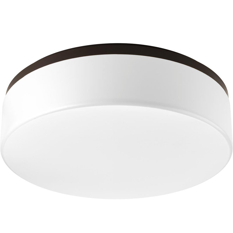 Siddharth Acrylic LED Flush Mount, Antique Bronze, 4.75" H x 14" W x 14" D