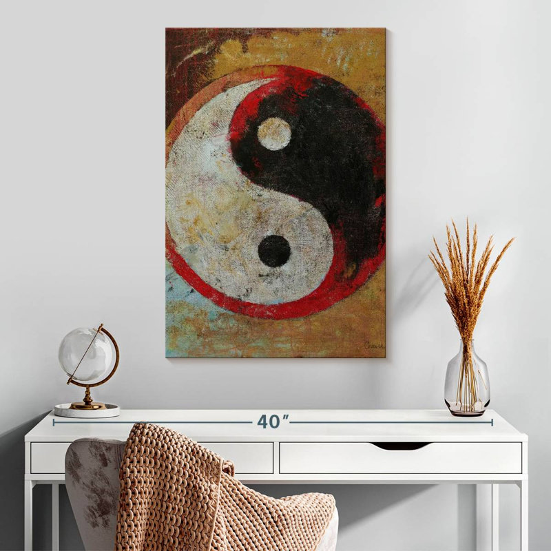 Dragon rouge Kerrick Yin Yang, H 30 po x l 20 po