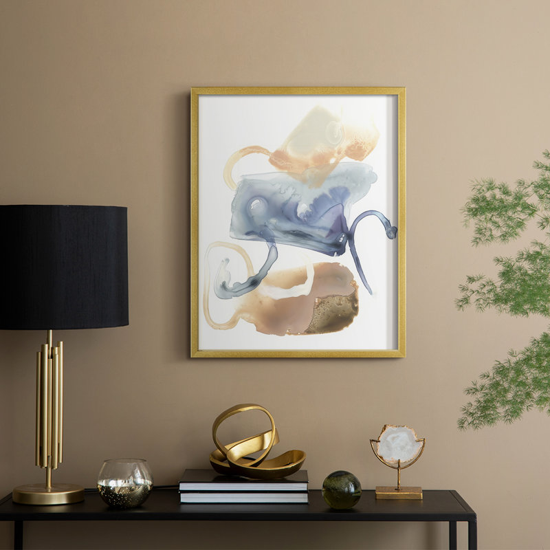 Lunar Geology III Framed Print - Solid Wood, 21" H x 17" W, Gold