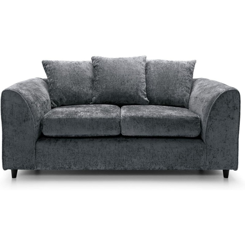 2 Seater Chenille Sofa, Dark Grey