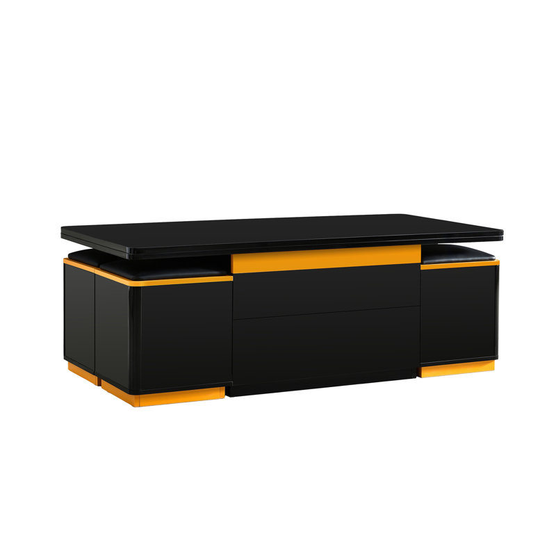Table basse à plateau relevable avec 4 tabourets de rangement, table basse moderne avec plateau pliable, table basse réglable multifonctionnelle pour le salon