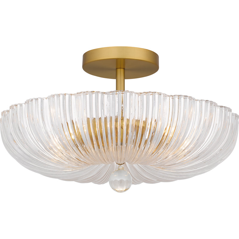 Irodia 3-Light Semi-Flush Mount, Brushed Gold