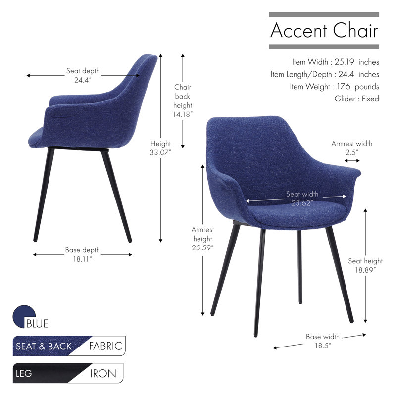 Fauteuil Hoglund de 63,98 cm de large, clair