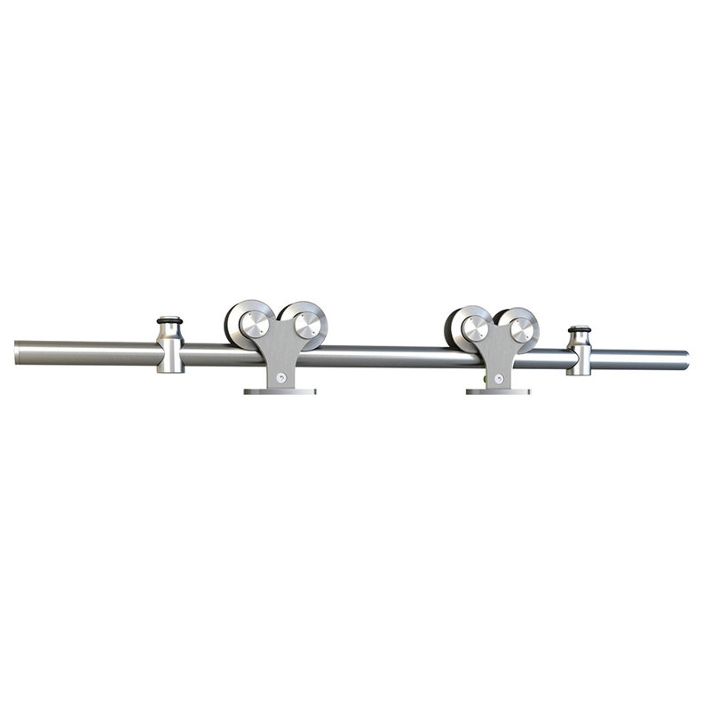 Stainless Steel Steel Double Door Barn Door Hardware Kit Standard Double