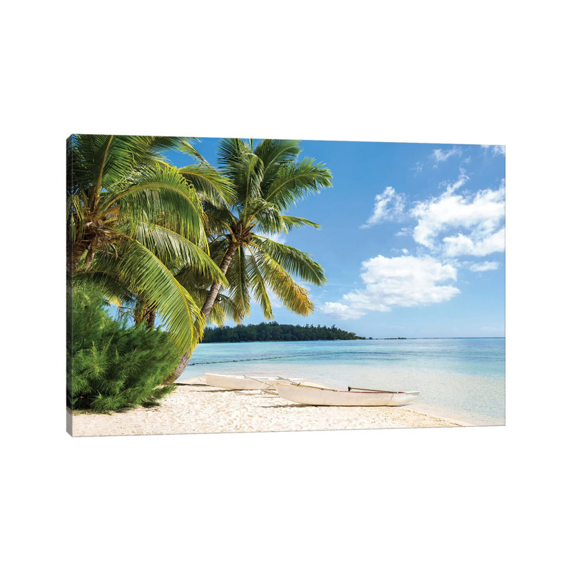 «Tropical Beach» par Jan Becke - photographie sur toile tendue, H 26 po x l 40 po x 1,5 po