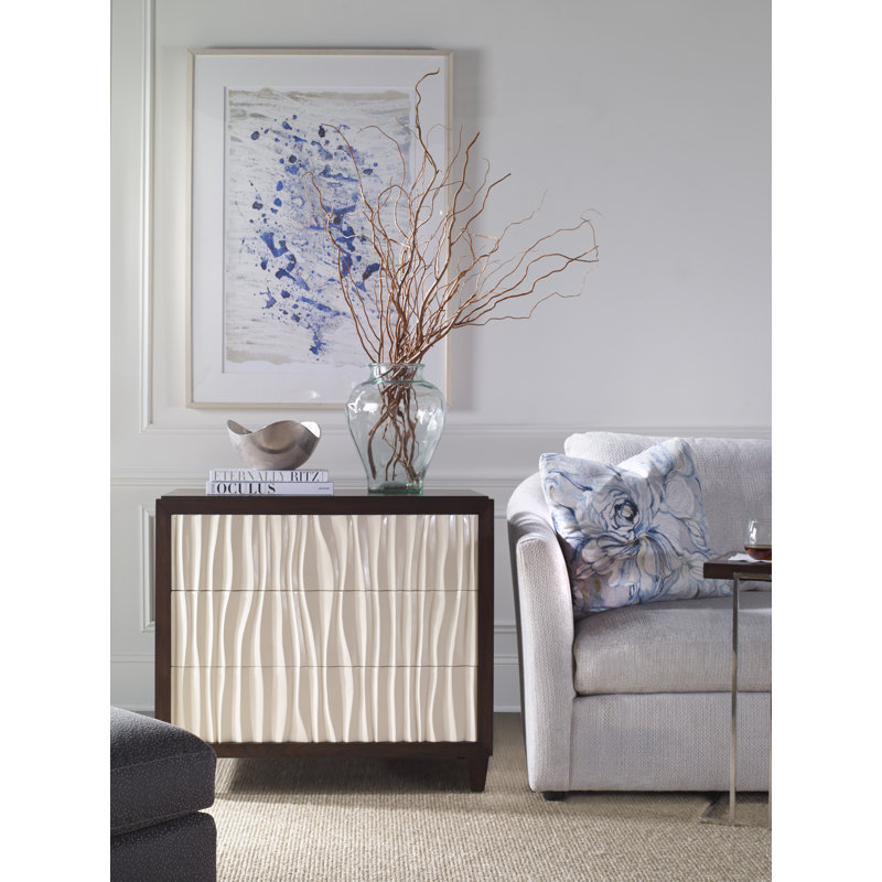 Russo 3 - Drawer Solid Wood Dresser, Greige/White/Gray