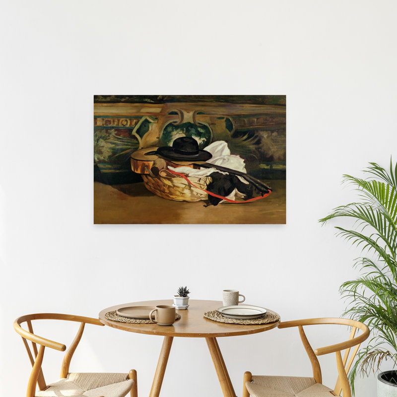 Still Life: Guitar And Sombrero, 1862 Abstract Contemporary Wall Art Print by Edouard Manet - Wrapped Canvas Print