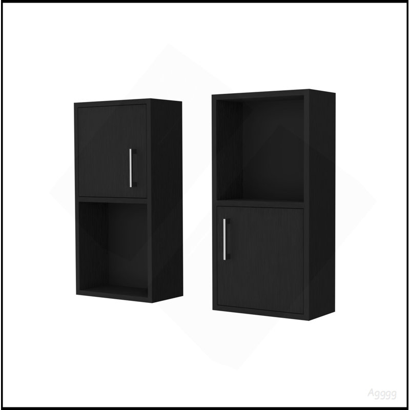 Wenge 2 Bathroom Medicine Cabinets With Open Shelf, Wenge