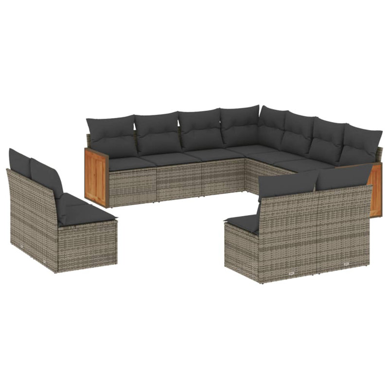Vidaxl Garden Sofa Set, Gray, Gray