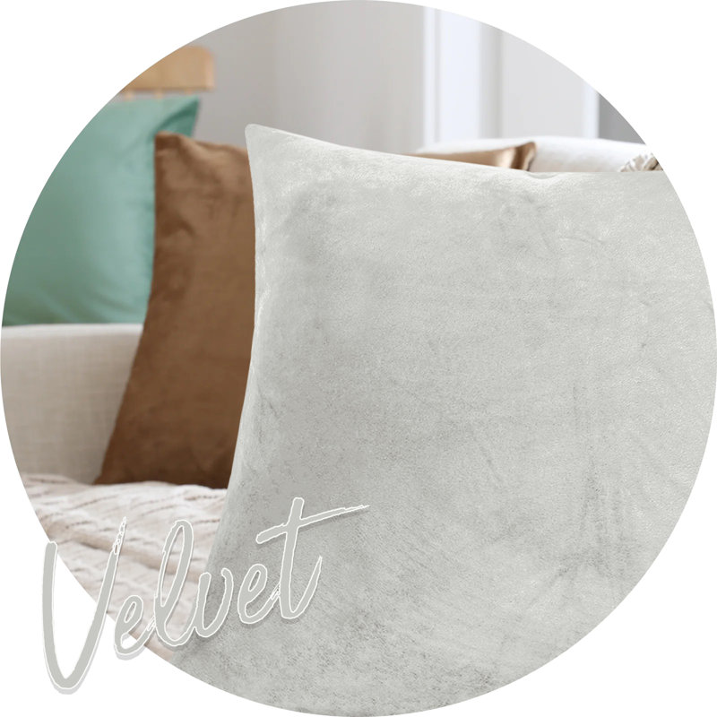 Perfas Square Scatter Crushed Velvet Cushion Cover, White