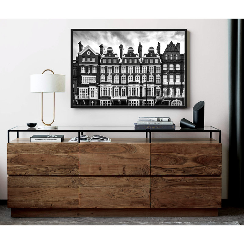 London Townhouses, 24" H x 36" W, Black