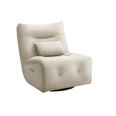 Fauteuil inclinable, 89 cm de large, massage chauffant électrique, inclinable électrique, pivotant, à bascule, recouvert de tissu beige