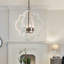 Lustre géométrique à 4 lumières de style bougie avec détails en bois Aziz-1064661662-1064661663