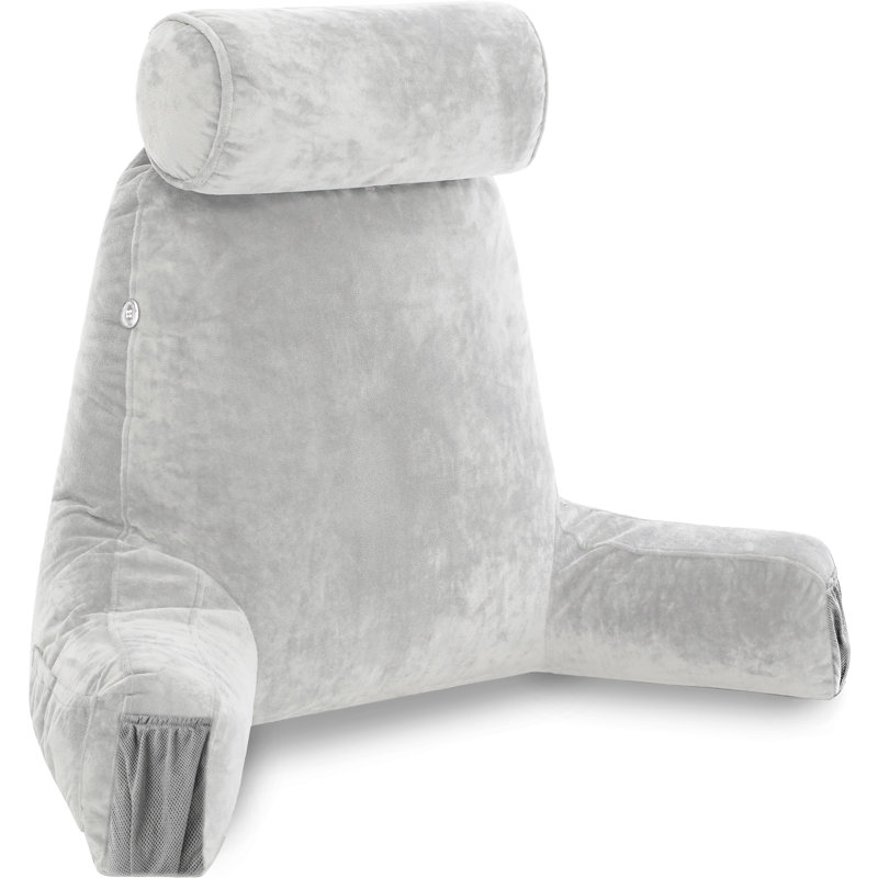 Microsuede Outdoor Reversible Throw Pillow, Light Gray