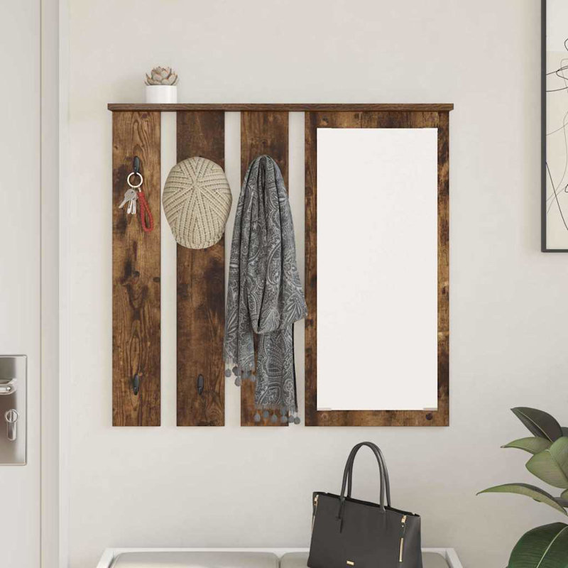 Wall-Mounted Coat Rack 84 X 10 X 80 Cm Engineered Wood, Smoked Oak
